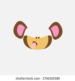 funny mask for kids party, vector design illustration 