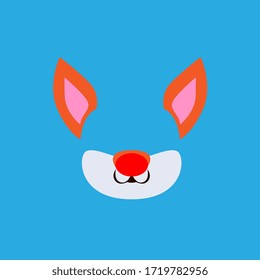 funny mask for kids party, vector design illustration