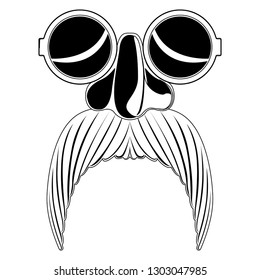 Funny mask silhouette. April fool. Vector illustration design