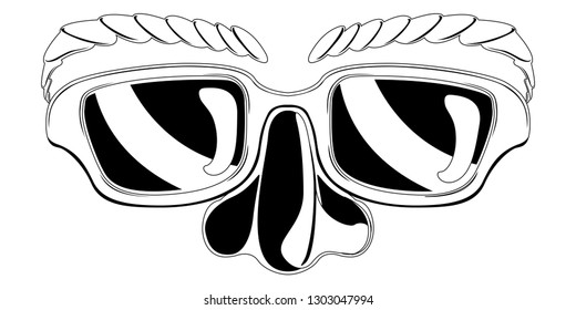 Funny mask silhouette. April fool. Vector illustration design