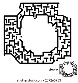 Funny Maze Game for kids. Maze or Labyrinth Game for Preschool Children. Maze puzzle with solution