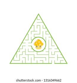 Funny maze. Game for kids. Puzzle for children. Cartoon style. Labyrinth conundrum. Color vector illustration. The development of logical and spatial thinking