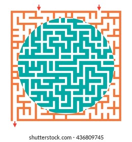 Funny maze game for kids. Visual game for Preschool Children. Vector Labyrinth for preschool children. Rebus or quiz for school