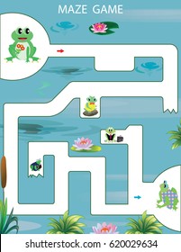 Funny Maze  Kids Game Vector Illustration