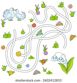 Funny maze for kids. Puzzle for children. cartoon character. Labyrinth conundrum. Find the right path. Vector illustration.