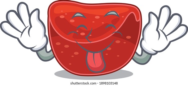 Funny meatloaf cartoon design with tongue out face. Vector illustration