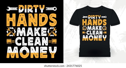 Funny Mechanical Engineer Retro Vintage Mechanic T-shirt Design