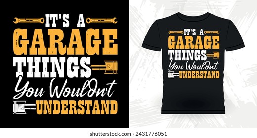 Lustige Maschinenbauingenieur Retro Vintage Mechanic T-Shirt Design