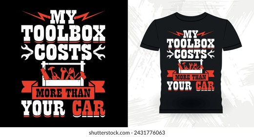 Funny Mechanical Engineer Retro Vintage Mechanic T-shirt Design