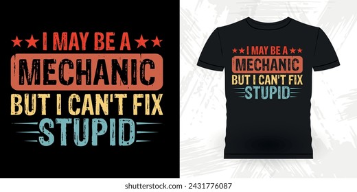 Funny Mechanical Engineer Retro Vintage Mechanic T-shirt Design