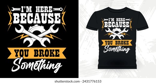 Funny Mechanical Engineer Retro Vintage Mechanic T-shirt Design