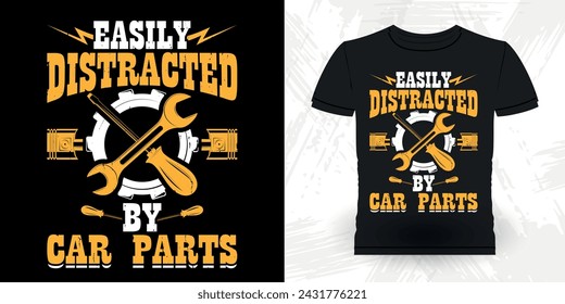 Funny Mechanical Engineer Retro Vintage Mechanic T-shirt Design