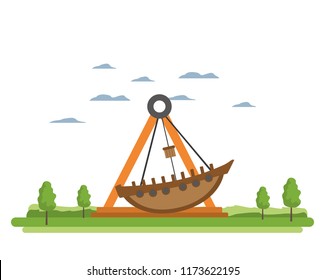 funny mechanical ship ride carnival