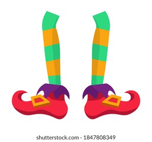 Funny medieval clown or elf costume part on white background