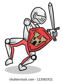 Funny medieval soldier