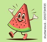 funny melon retro cartoon illustration