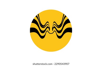 Funny melt smile face. Vector illustration transformation, Face symbol