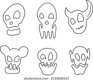 funny melting skull character, perfect for your halloween event! 