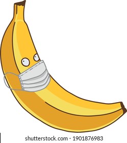 Funny Meme Banana mit scharfer, handgezeichneter Vektorgrafik