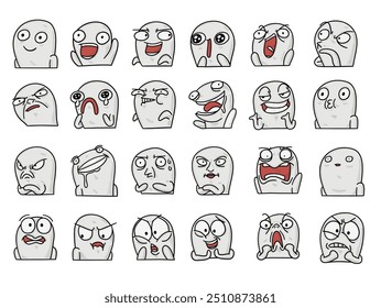 Funny Meme Face Sticker Set - Colored