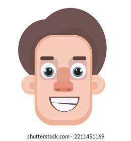 funny men portrait flat illustration 