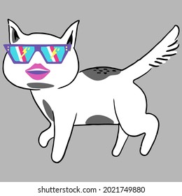 funny meow wo vintage sport t design vector illustration for use in design and print wall art poster canvas