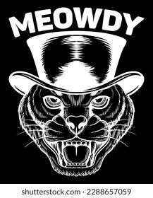 Funny meowdy cat t-shirt design