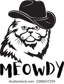 Funny meowdy cat t-shirt design