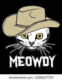 Funny meowdy cat t-shirt design