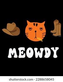 Funny meowdy cat t-shirt design