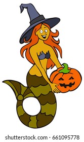 Funny mermaid in Halloween