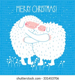 Funny Merry Christmas card with Yeti