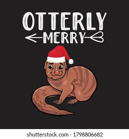 Funny merry Christmas vector design.