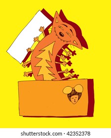 Funny Message Card (hand drawn vector)