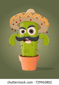 funny mexican cactus clipart