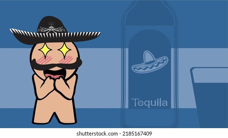 funny mexican character cartoon background. mexican hat vector format