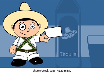 funny mexican kid cartoon expression background in vector format 