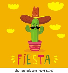 Funny Mexico cactus. Fiesta