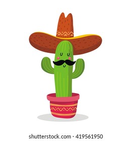 Funny Mexico cactus. Fiesta