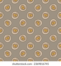 Funny Microbe vector concept colored seamless pattern