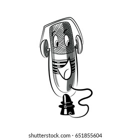 Funny microphone with headphones