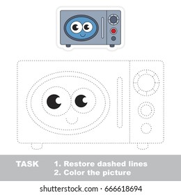 Funny Microvave Oven. Dot to dot educational game for kids.