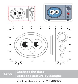 Funny Microwave Oven. Dot to dot educational game for kids.