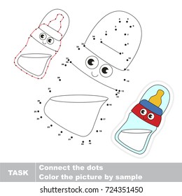 Funny Milk Bottle. Dot to dot educational game for kids.