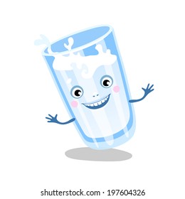 The funny milk. Vector illustration.