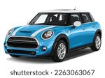 funny mini realistic sedan coupe sport colour white blue elegant new 3d car icon logo urban electric es power style model lifestyle business work modern art design vector template isolated background