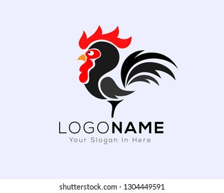 funny mini rooster chicken crow logo design inspiration