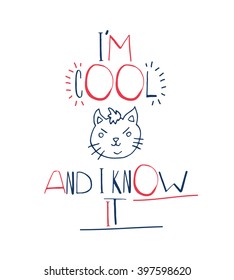 Funny minimalist poster with cat.