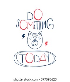 Funny minimalist poster with cat.