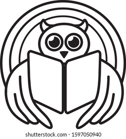 Funny minimalistic logo owl for company using. You can edit and paint it
